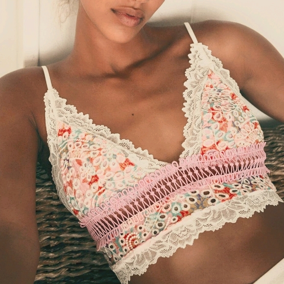 Free People Other - Free People Emma Soft Bra Pink Blossom Combo